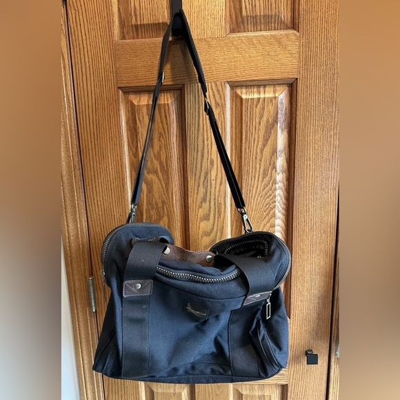 Eddie Bauer Other - Vintage Eddie Bauer Canvas Leather Duffle Weekender Bag Duffel Gym Pack Carry On